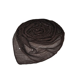 Rain Drop Hijab With Big and Small Dew Drop Beats - Dark brown